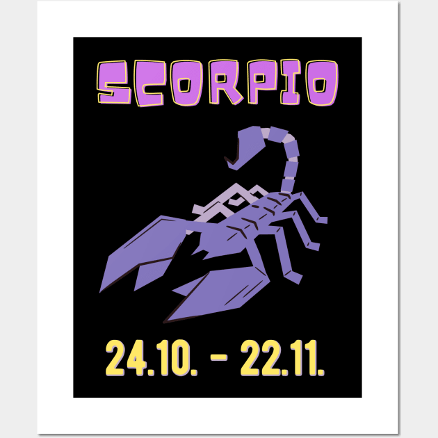 Scorpio Zodiac Astrology Birthday Astrologist Wall Art by Foxxy Merch